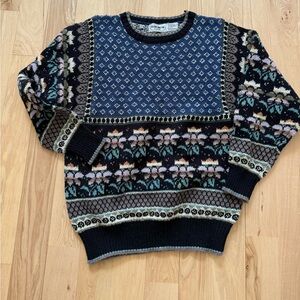 Vintage Western Connection of California Sweater Floral Cottagecore Knit Sz L